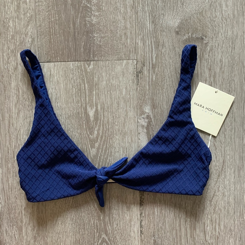 Mara Hoffman RIO quilted knot bikini top L NWT